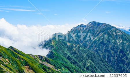 Karamatsudake mountain climbing in summer: View of Goryudake from the summit 82337605