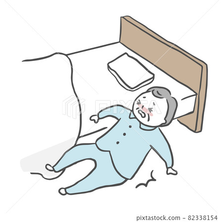 Elderly man falling out of bed - Stock Illustration [82338154] - PIXTA