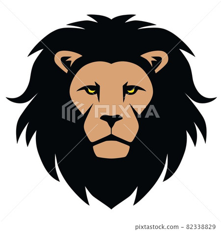 Lion Head Mascot Cartoon Illustration Logo 82338829