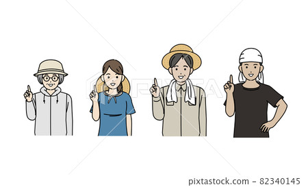 Agriculture Farmer Teaching Explanation Speaking Advice Men and Women Illustration Material 82340145