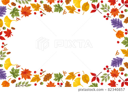Autumn leaves frame cute hand-painted vector illustration Autumn leaves frame cute hand-painted vector illustration 82340857