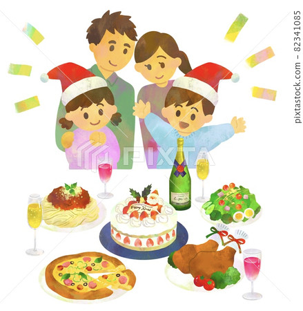 Families making Christmas parties 82341085
