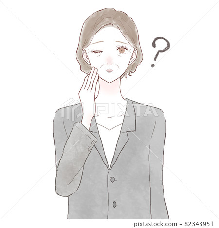 Middle-aged woman in a suit in doubt Middle-aged woman in a suit in doubt 82343951