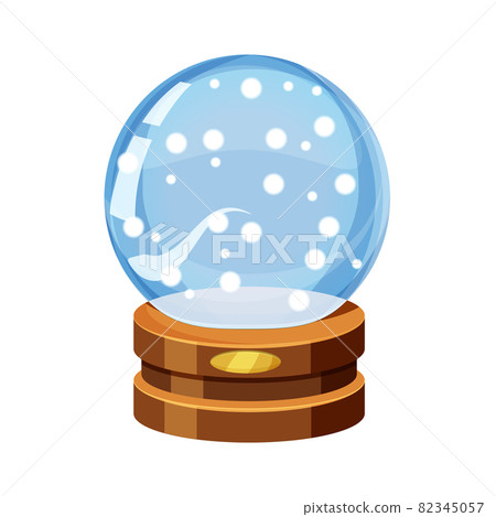 Magic ball witch, mysterious orbs fortune teller, crystal prediction sphere. Vector illustration cartoon style 82345057