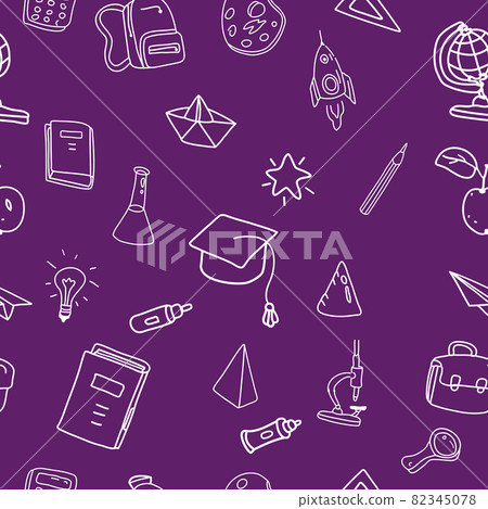 Seamless Pattern school doodles. Back to school... - Stock Illustration ...