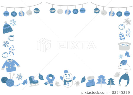 冬季手繪插畫素材 02 相框 82345259