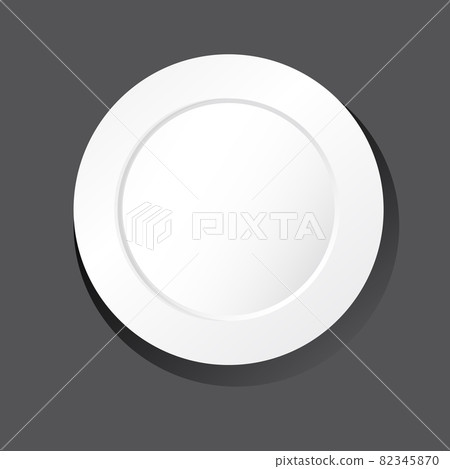 White plain plate on black background 82345870