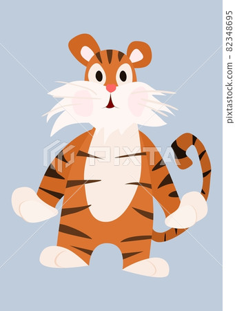 tiger simple character animal on hind legs vector tiger simple character animal on hind legs vector 82348695