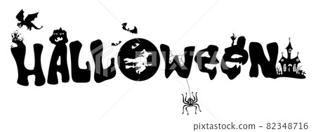colorful intricate lettering for halloween holiday vector 82348716