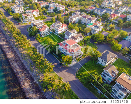 Drone view of Nha Trang city and An Vien village, Vietnam Drone view of Nha Trang city and An Vien village, Vietnam 82351736