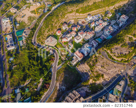 Drone view of Nha Trang city and An Vien village, Vietnam Drone view of Nha Trang city and An Vien village, Vietnam 82351746