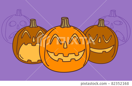 Funny carved Halloween pumpkins character making different happy laughing faces Funny carved Halloween pumpkins character making different happy laughing faces 82352168