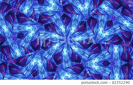 many stainless blue steel braided flex-hose pieces as intricate abstract patterns and designs in blue light 82352290