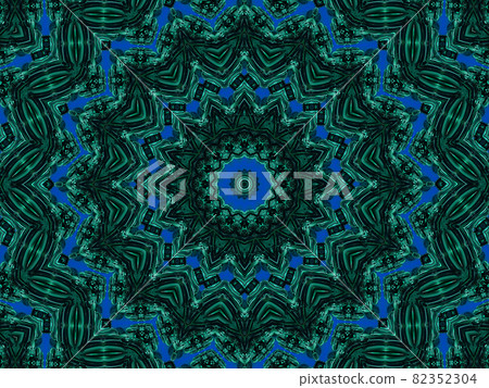 A Nephritis kaleidoscope pattern formed by lines and spots of natural mineral texture. Amazing natural patterns and textures of slice of green and black minerals. Looped image effect. A Nephritis kaleidoscope pattern formed by lines and spots of natural mineral texture. Amazing natural patterns and textures of slice of green and black minerals. Looped image effect. 82352304