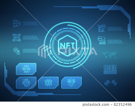 nft digital technology futuristic hud display 82352496