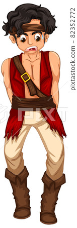 A pirate man with shocked face cartoon character isolated 82352772