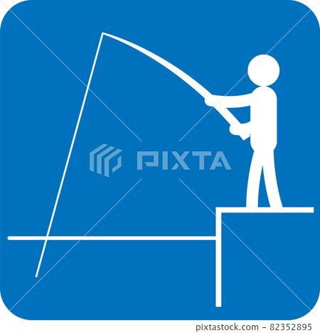 Quay fishing pictogram Quay fishing pictogram 82352895