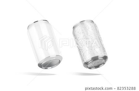 Blank white aluminum 330 ml soda can mockup bottom, no gravity 82353288