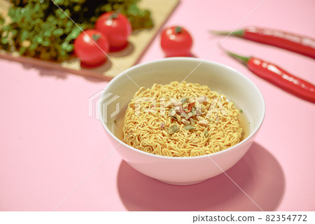Soup Ramen noodles in ceramic bowl horizontal 82354772