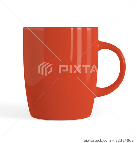 Matte white tea or coffee cup or mug with shadow on white background 82354862