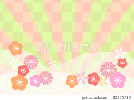 日式花紋壁紙插畫素材 日式花紋壁紙插畫素材 82355710
