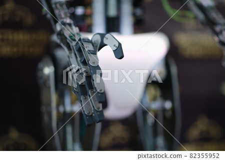 Robot stretching out metal hand for handshake closeup Robot stretching out metal hand for handshake closeup 82355952