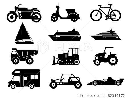 各種車輛圖標(船舶/摩托車) 各種車輛圖標(船舶/摩托車) 82356172