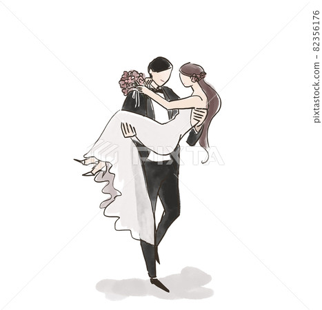 Men holding women, hugging princesses, brides and grooms, brides, weddings, marriage B 82356176