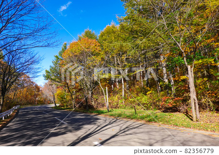 Autumn Hyakuzawa Highway (a mountain sightseeing road that runs between Mt. Iwaki and the Shirakami Mountains and connects Hirosaki and Ajigasawa on the Sea of Japan side) Autumn Hyakuzawa Highway (a mountain sightseeing road that runs between Mt. Iwaki and the Shirakami Mountains and connects Hirosaki and Ajigasawa on the Sea of Japan side) 82356779