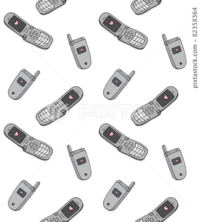 Vector seamless pattern of retro mobile phone Vector seamless pattern of retro mobile phone 82358364