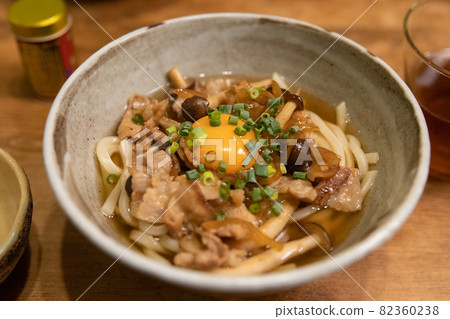 Home Supper: Meat Udon Egg Topping Home Supper: Meat Udon Egg Topping 82360238