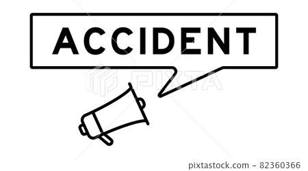 Megaphone icon with speech bubble in word accident on white background 82360366