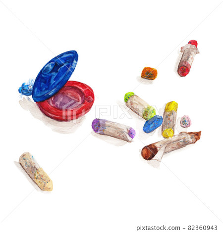 兒童使用的蠟筆和響板 82360943