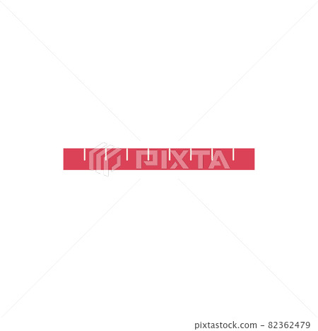 Straight ruler measuring implement, flat vector illustration isolated on white. Straight ruler measuring implement, flat vector illustration isolated on white. 82362479