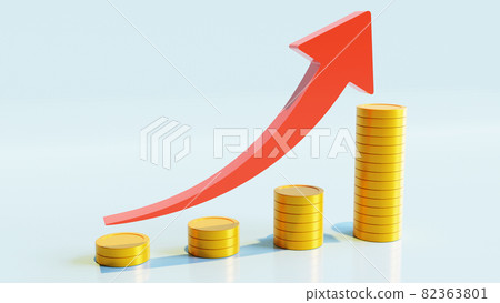 Business image material Image illustration of sales increase 3D illustration 82363801