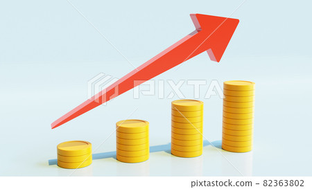 Business image material Image illustration of sales increase 3D illustration 82363802
