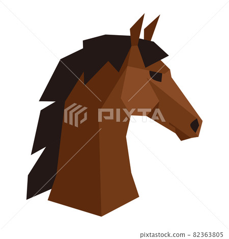 Stylized illustration of horse head. Image for design or decoration. 82363805