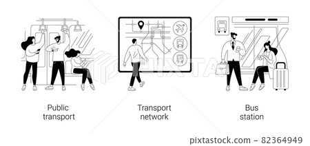 Urban transportation abstract concept vector illustrations. Urban transportation abstract concept vector illustrations. 82364949