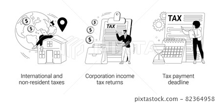 Tax planning and preparation abstract concept vector illustrations. 82364958