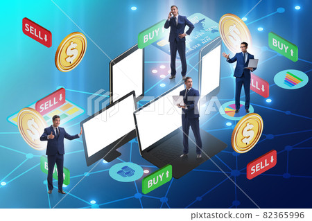 Online currency trading concept with business people Online currency trading concept with business people 82365996