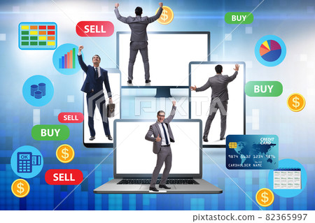 Online currency trading concept with business people 82365997