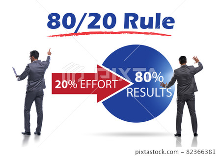 Businessman in pareto rule illustration Businessman in pareto rule illustration 82366381