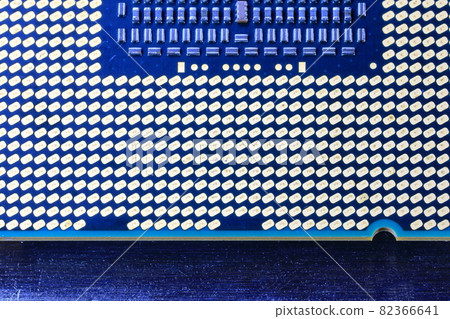 Close up of Central Processing Unit or CPU or microprocessor. golden contact facing up. Concept of new and advance technologies Close up of Central Processing Unit or CPU or microprocessor. golden contact facing up. Concept of new and advance technologies 82366641