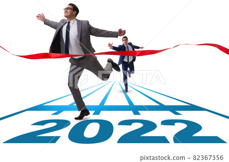 Businessman running to the 2022 year Businessman running to the 2022 year 82367356