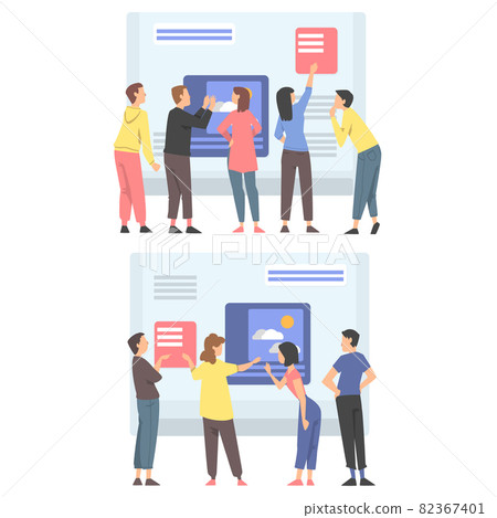 UX or User Experience Designer Creating Product and Service for Human computer Interaction Vector Set 82367401