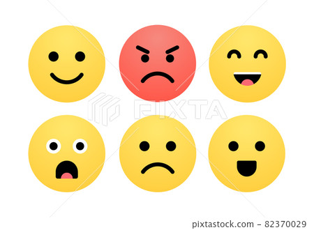 Emoji smile vector face cartoon icon. Emoticon happy laugh symbol character expression 82370029