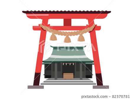 鳥居後面的神社 鳥居後面的神社 82370781