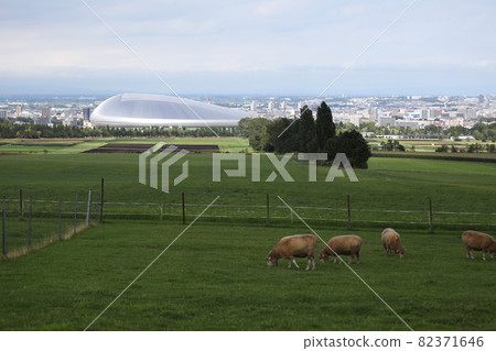 羊蹄丘展望台的札幌巨蛋_札幌市 82371646
