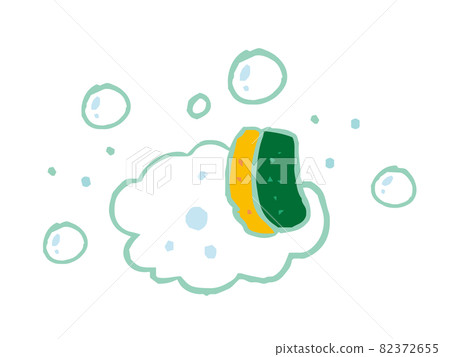 Illustration of a sponge that foams and washes 82372655