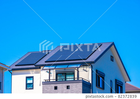 Newly built renewable energy housing with solar power generation Newly built renewable energy housing with solar power generation 82372839